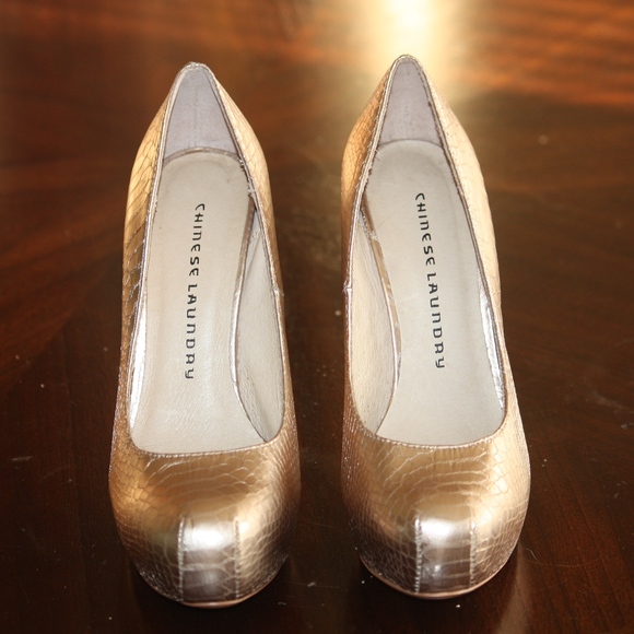 Chinese Laundry Shoes - 🎁Chinese Laundry gold matte High pumps